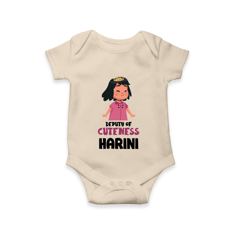 Deputy of Cuteness Romper/onesie | Personalized Baby Romper/onesie for the Little Mischief Maker - IVORY - New Born (Chest 14")