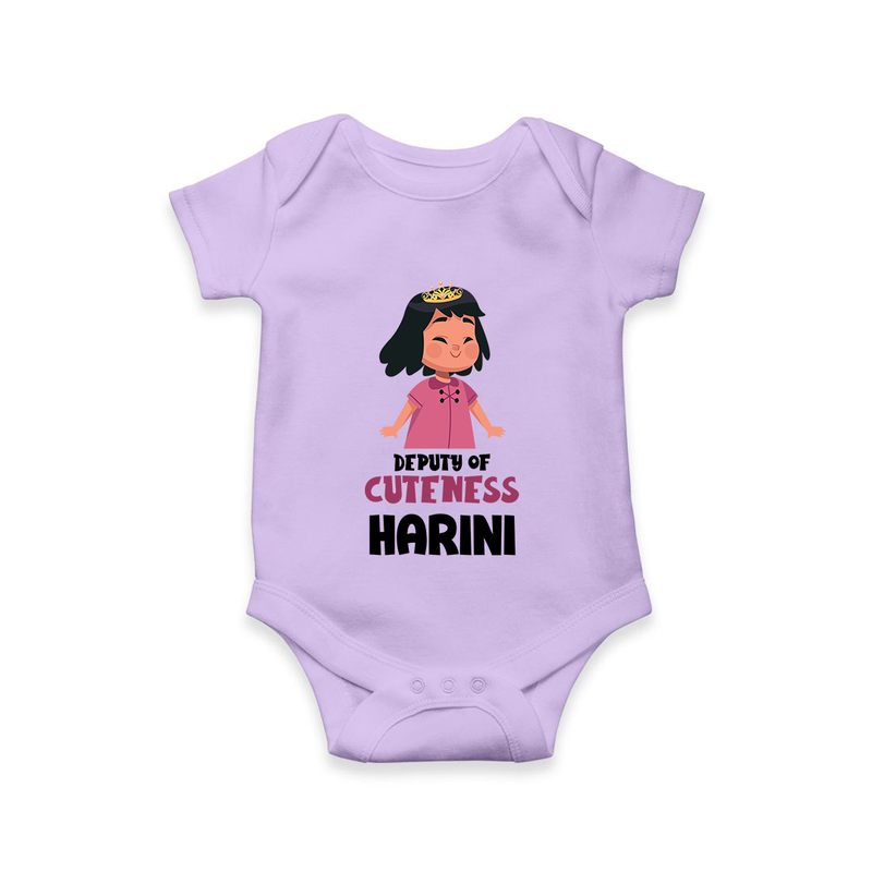 Deputy of Cuteness Romper/onesie | Personalized Baby Romper/onesie for the Little Mischief Maker - LILAC - New Born (Chest 14")