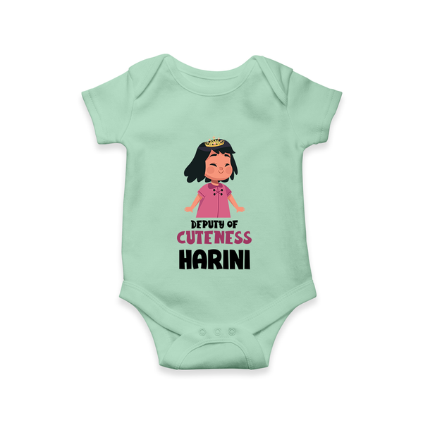 Deputy of Cuteness Romper/onesie | Personalized Baby Romper/onesie for the Little Mischief Maker - MINT GREEN - New Born (Chest 14")