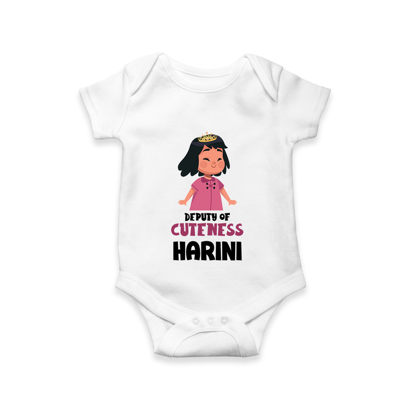 Deputy of Cuteness Romper/onesie | Personalized Baby Romper/onesie for the Little Mischief Maker - WHITE - New Born (Chest 14")