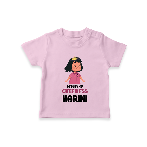 Deputy of Cuteness T-shirt | Personalized Baby T-shirt for the Little Mischief Maker - BABY PINK - 0-5 Months Old (Chest 17")