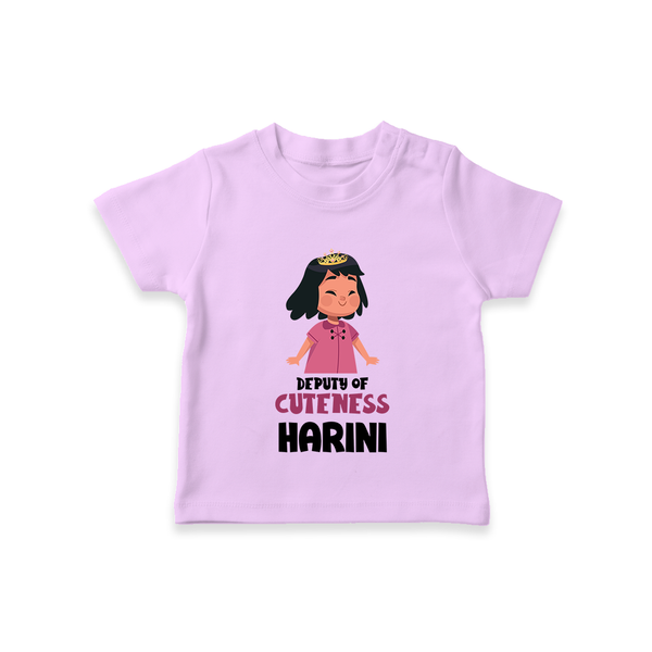 Deputy of Cuteness T-shirt | Personalized Baby T-shirt for the Little Mischief Maker - LILAC - 0-5 Months Old (Chest 17")