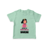 Deputy of Cuteness T-shirt | Personalized Baby T-shirt for the Little Mischief Maker - MINT GREEN - 0-5 Months Old (Chest 17")