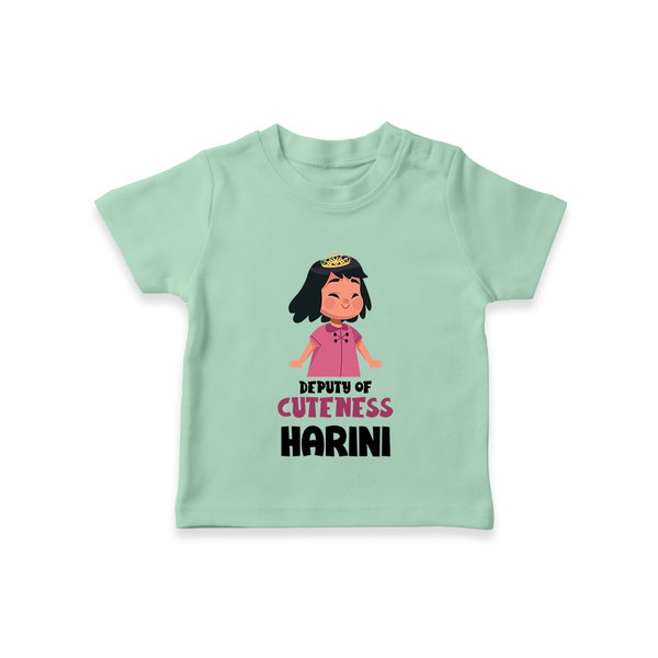 Deputy of Cuteness T-shirt | Personalized Baby T-shirt for the Little Mischief Maker - MINT GREEN - 0-5 Months Old (Chest 17")