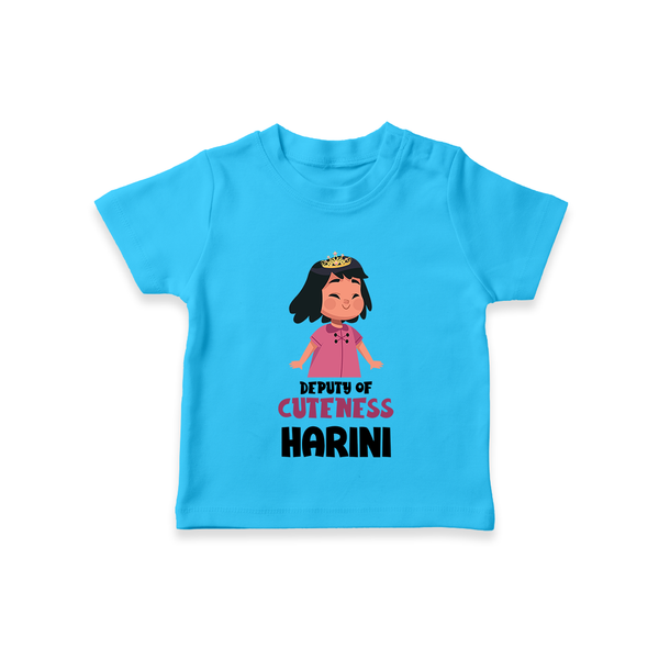 Deputy of Cuteness T-shirt | Personalized Baby T-shirt for the Little Mischief Maker - SKY BLUE - 0-5 Months Old (Chest 17")