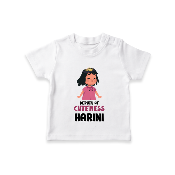 Deputy of Cuteness T-shirt | Personalized Baby T-shirt for the Little Mischief Maker - WHITE - 0-5 Months Old (Chest 17")