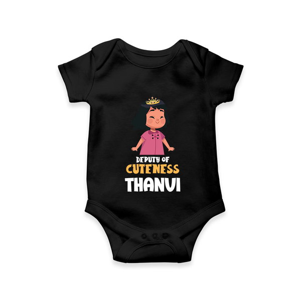 Deputy of Cuteness Romper/onesie | Personalized Baby Romper/onesie for the Little Mischief Maker - BLACK - New Born (Chest 14")