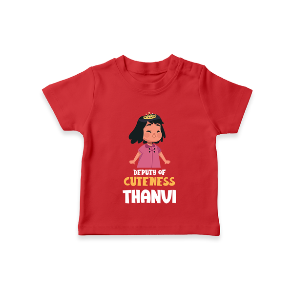 Deputy of Cuteness T-shirt | Personalized Baby T-shirt for the Little Mischief Maker - RED - 0-5 Months Old (Chest 17")
