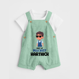 Chief of Mischief Dungaree Set | Personalized Baby Dungaree Set for the Little Mischief Maker - MINT GREEN - 0 - 5 Months Old (Chest 18")