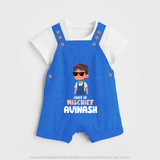 Chief of Mischief Dungaree Set | Personalized Baby Dungaree Set for the Little Mischief Maker - COBALT BLUE - 0 - 5 Months Old (Chest 18")