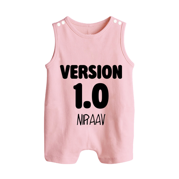 Version 1.0 Romper suit/sleeveless romper | Custom Baby Romper suit/sleeveless romper for the Original Sibling - BABY PINK - 0 - 5 Months Old (Chest 18")