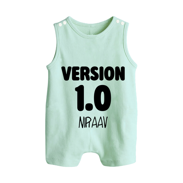 Version 1.0 Romper suit/sleeveless romper | Custom Baby Romper suit/sleeveless romper for the Original Sibling - MINT GREEN - 0 - 5 Months Old (Chest 18")