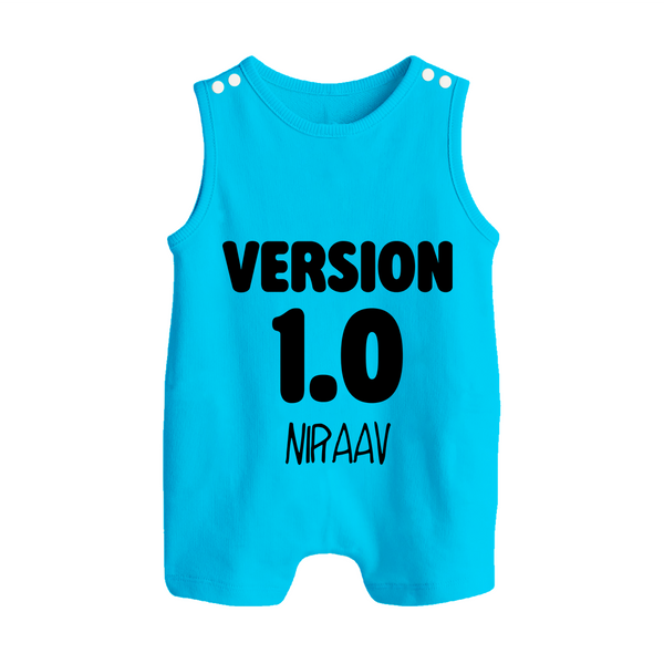 Version 1.0 Romper suit/sleeveless romper | Custom Baby Romper suit/sleeveless romper for the Original Sibling - SKY BLUE - 0 - 5 Months Old (Chest 18")