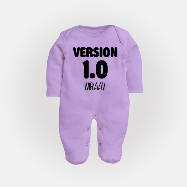 Version 1.0 Sleep suit/full sleeve body suit | Custom Baby Sleep suit/full sleeve body suit for the Original Sibling - LILAC - New Born (Chest 7.5")
