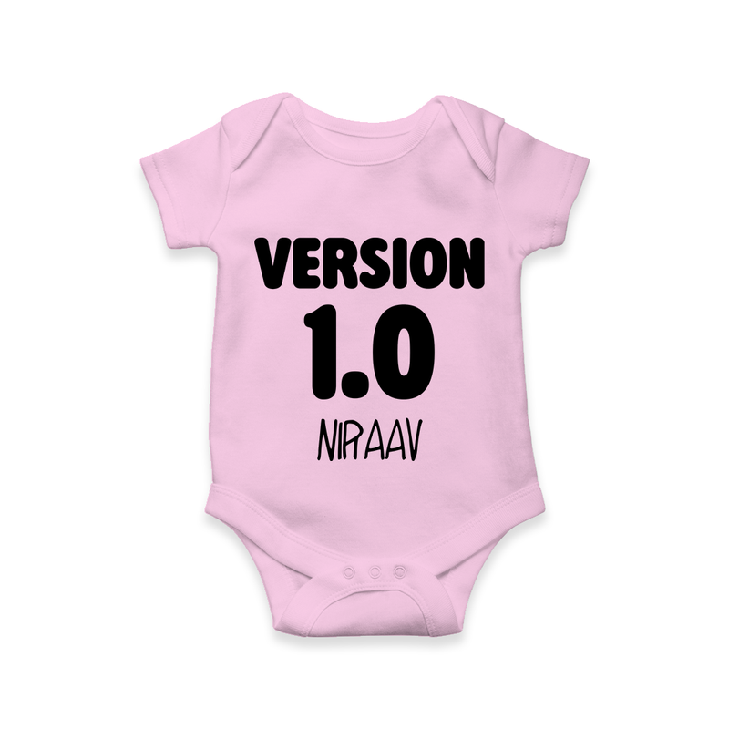 Version 1.0 Romper/onesie | Custom Baby Romper/onesie for the Original Sibling - BABY PINK - New Born (Chest 14")