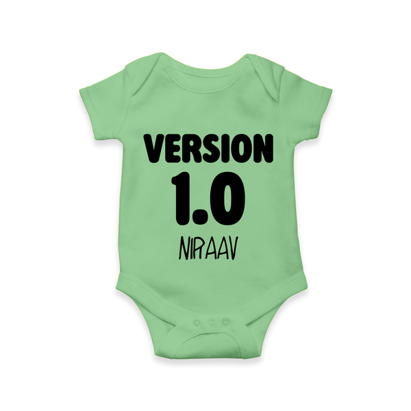Version 1.0 Romper/onesie | Custom Baby Romper/onesie for the Original Sibling - GREEN - New Born (Chest 14")