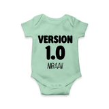 Version 1.0 Romper/onesie | Custom Baby Romper/onesie for the Original Sibling - MINT GREEN - New Born (Chest 14")