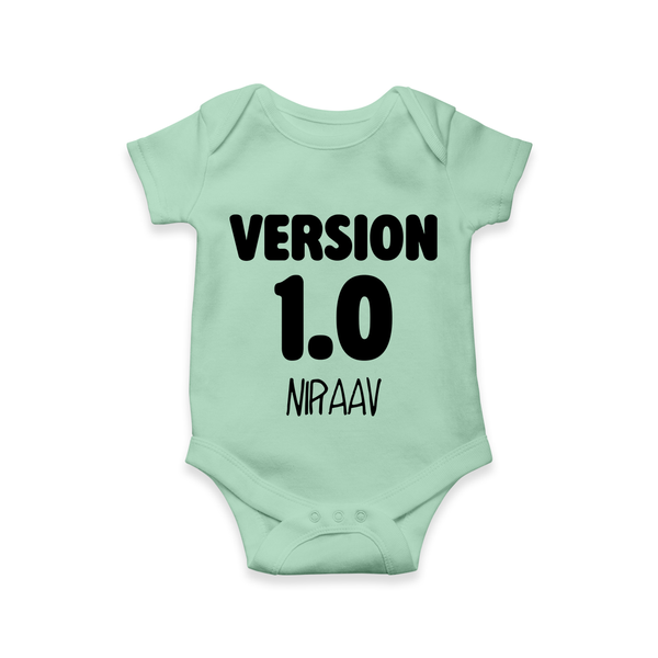 Version 1.0 Romper/onesie | Custom Baby Romper/onesie for the Original Sibling - MINT GREEN - New Born (Chest 14")