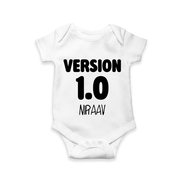 Version 1.0 Romper/onesie | Custom Baby Romper/onesie for the Original Sibling - WHITE - New Born (Chest 14")