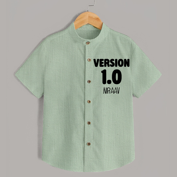 Version 1.0 Shirt | Custom Baby Shirt for the Original Sibling - MINT GREEN - 0 - 6 Months Old (Chest 23")
