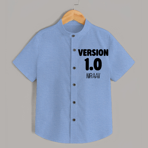 Version 1.0 Shirt | Custom Baby Shirt for the Original Sibling - SKY BLUE - 0 - 6 Months Old (Chest 23")