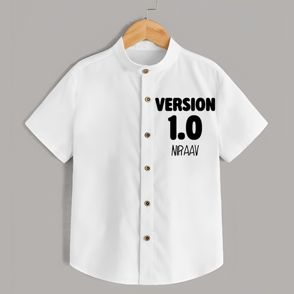 Version 1.0 Shirt | Custom Baby Shirt for the Original Sibling - WHITE - 0 - 6 Months Old (Chest 23")
