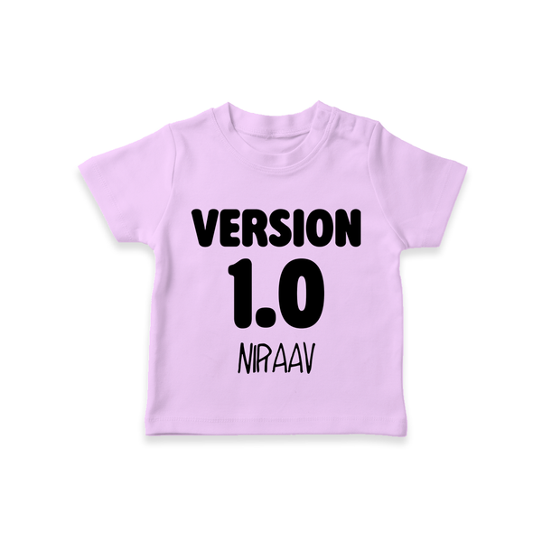 Version 1.0 T-shirt | Custom Baby T-shirt for the Original Sibling - LILAC - 0-5 Months Old (Chest 17")