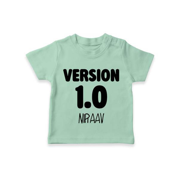 Version 1.0 T-shirt | Custom Baby T-shirt for the Original Sibling - MINT GREEN - 0-5 Months Old (Chest 17")