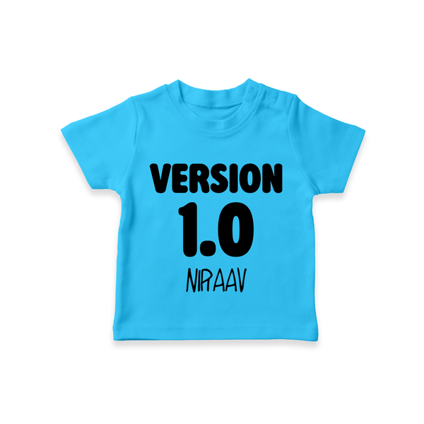 Version 1.0 T-shirt | Custom Baby T-shirt for the Original Sibling - SKY BLUE - 0-5 Months Old (Chest 17")