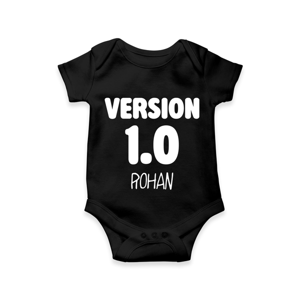 Version 1.0 Romper/onesie | Custom Baby Romper/onesie for the Original Sibling - BLACK - New Born (Chest 14")