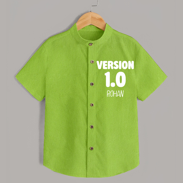 Version 1.0 Shirt | Custom Baby Shirt for the Original Sibling - LIME GREEN - 0 - 6 Months Old (Chest 23")