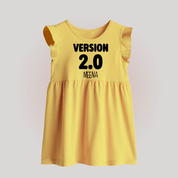 Version 2.0 Baby Frock | Personalized Baby Frock for the Updated Edition - PASTEL YELLOW - 0 - 3 Months Old (Chest 17")