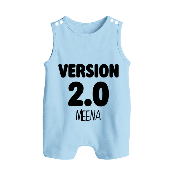 Version 2.0 Romper suit/sleeveless romper | Personalized Baby Romper suit/sleeveless romper for the Updated Edition - BABY BLUE - 0 - 5 Months Old (Chest 18")