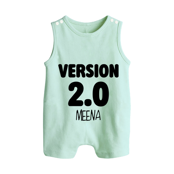 Version 2.0 Romper suit/sleeveless romper | Personalized Baby Romper suit/sleeveless romper for the Updated Edition - MINT GREEN - 0 - 5 Months Old (Chest 18")