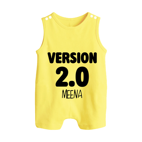 Version 2.0 Romper suit/sleeveless romper | Personalized Baby Romper suit/sleeveless romper for the Updated Edition - PASTEL YELLOW - 0 - 5 Months Old (Chest 18")
