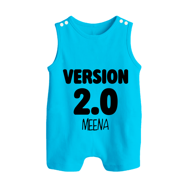 Version 2.0 Romper suit/sleeveless romper | Personalized Baby Romper suit/sleeveless romper for the Updated Edition - SKY BLUE - 0 - 5 Months Old (Chest 18")