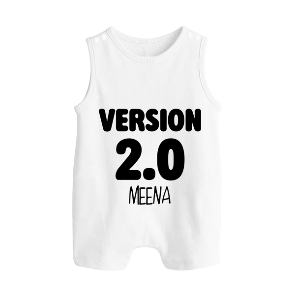 Version 2.0 Romper suit/sleeveless romper | Personalized Baby Romper suit/sleeveless romper for the Updated Edition - WHITE - 0 - 5 Months Old (Chest 18")