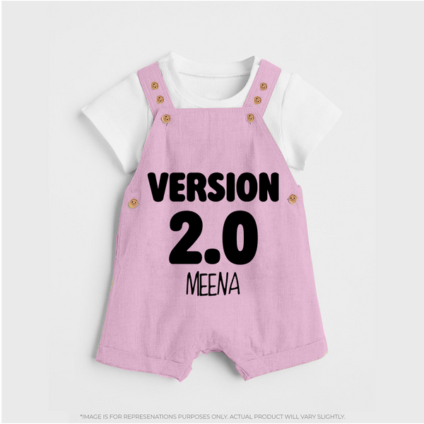 Version 2.0 Dungaree Set | Personalized Baby Dungaree Set for the Updated Edition - BABY PINK - 0 - 5 Months Old (Chest 18")