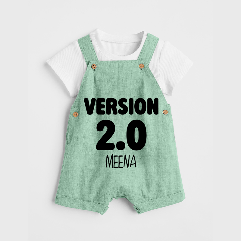 Version 2.0 Dungaree Set | Personalized Baby Dungaree Set for the Updated Edition - MINT GREEN - 0 - 5 Months Old (Chest 18")