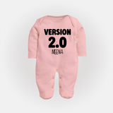 Version 2.0 Sleep suit/full sleeve body suit | Personalized Baby Sleep suit/full sleeve body suit for the Updated Edition - BABY PINK - New Born (Chest 7.5")