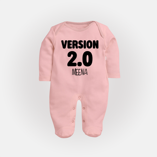 Version 2.0 Sleep suit/full sleeve body suit | Personalized Baby Sleep suit/full sleeve body suit for the Updated Edition - BABY PINK - New Born (Chest 7.5")