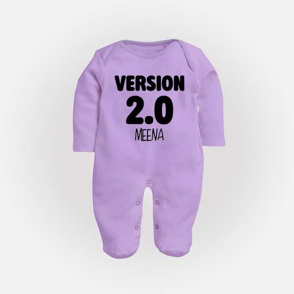 Version 2.0 Sleep suit/full sleeve body suit | Personalized Baby Sleep suit/full sleeve body suit for the Updated Edition - LILAC - New Born (Chest 7.5")