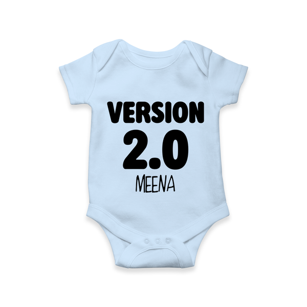 Version 2.0 Romper/onesie | Personalized Baby Romper/onesie for the Updated Edition - BABY BLUE - New Born (Chest 14")
