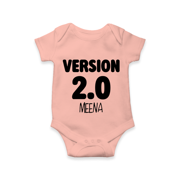 Version 2.0 Romper/onesie | Personalized Baby Romper/onesie for the Updated Edition - PEACH - New Born (Chest 14")