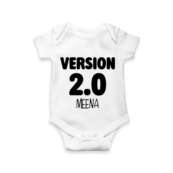 Version 2.0 Romper/onesie | Personalized Baby Romper/onesie for the Updated Edition - WHITE - New Born (Chest 14")