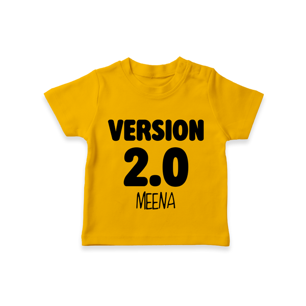 Version 2.0 T-shirt | Personalized Baby T-shirt for the Updated Edition - CHROME YELLOW - 0-5 Months Old (Chest 17")