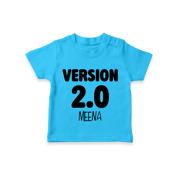 Version 2.0 T-shirt | Personalized Baby T-shirt for the Updated Edition - SKY BLUE - 0-5 Months Old (Chest 17")