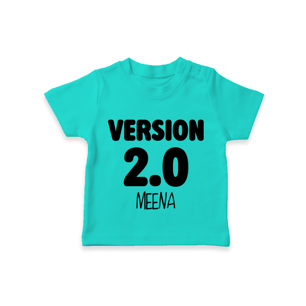 Version 2.0 T-shirt | Personalized Baby T-shirt for the Updated Edition - TEAL - 0-5 Months Old (Chest 17")