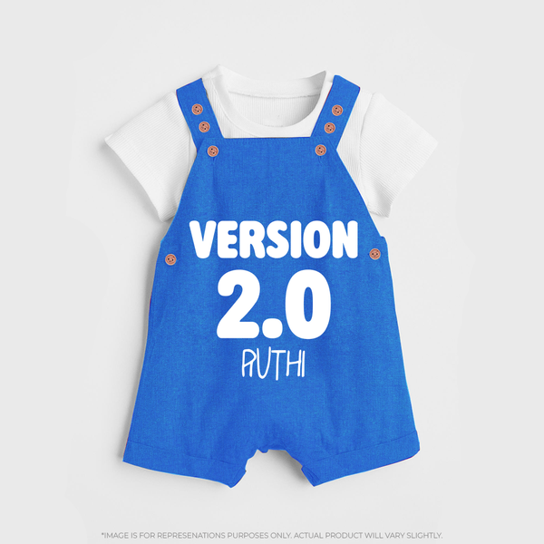 Version 2.0 Dungaree Set | Personalized Baby Dungaree Set for the Updated Edition - COBALT BLUE - 0 - 5 Months Old (Chest 18")