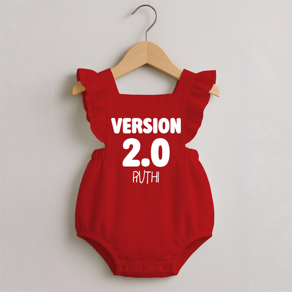 Version 2.0 Romper Frock | Personalized Romper Frock for the Updated Edition - RED - 0 - 3 Months Old (Chest 19")